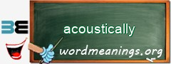 WordMeaning blackboard for acoustically